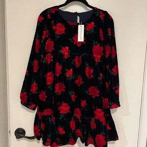 Girls Janie and Jack Velvet Rose Dress Size 12 NWT
